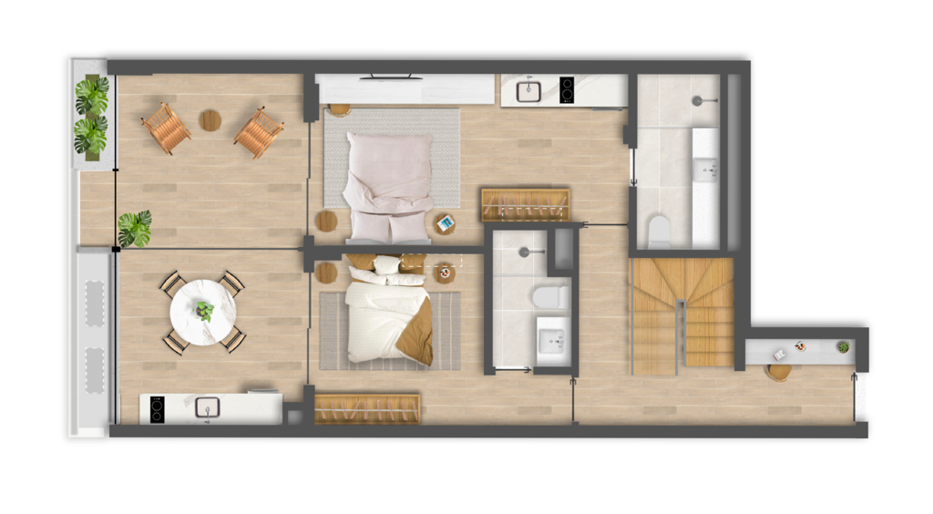 Planta 08 - 3 dorm 184,72m - cobertura duplex - inferior