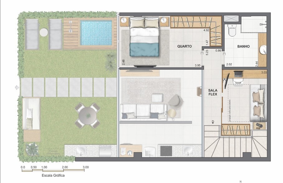 Planta 27 - 2 dorm 119,92m - garden - inferior