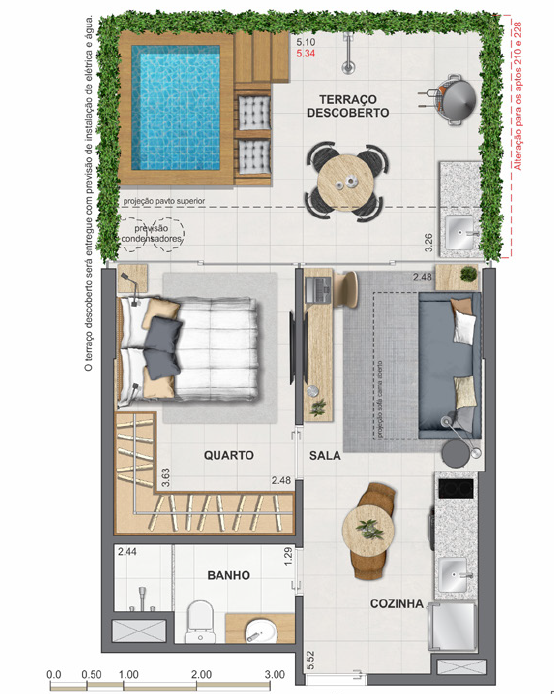 Planta 07 - 1 dorm 48,79m - penthouse