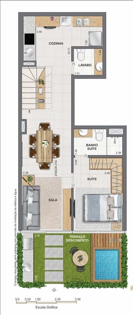 Planta 25 - 2 dorm 104,21m - garden - inferior