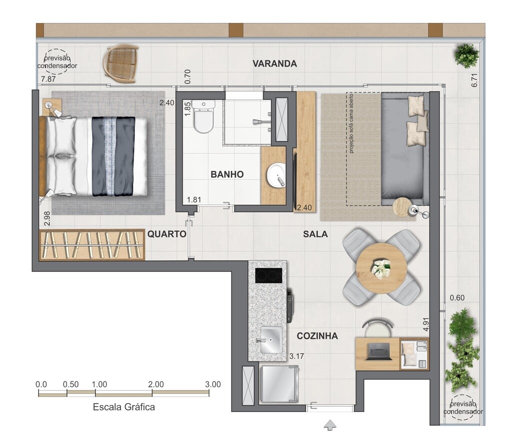 Planta 06 - 2 dorm 43,64m