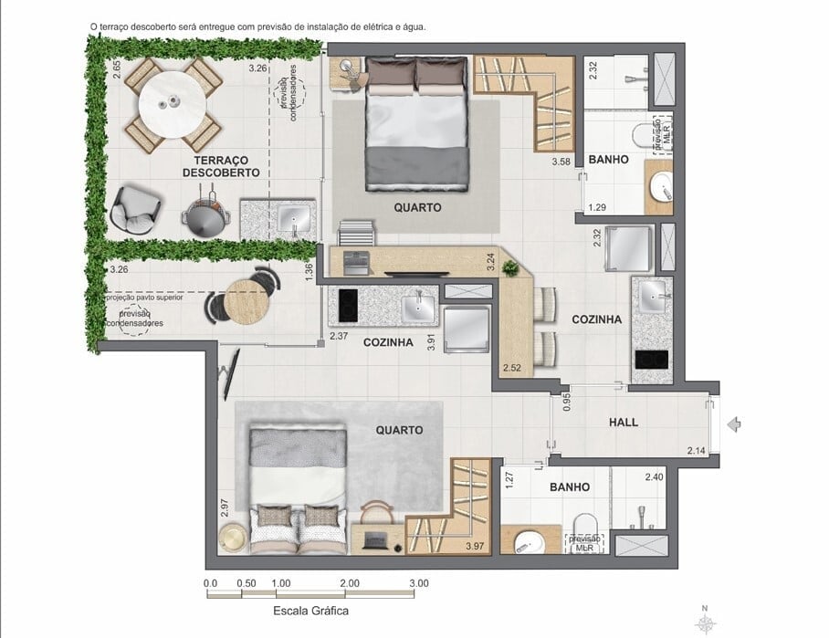 Planta 08 - 2 dorm 61,71m