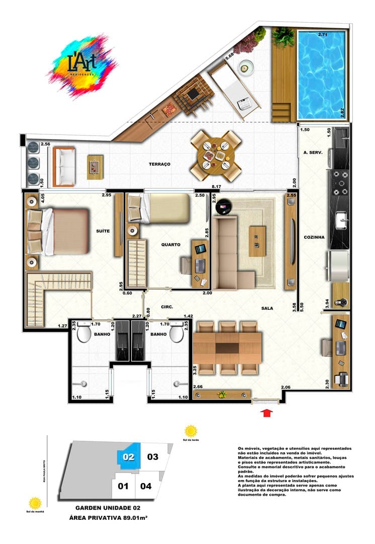 Planta 09 - 2 dorm 89 01m