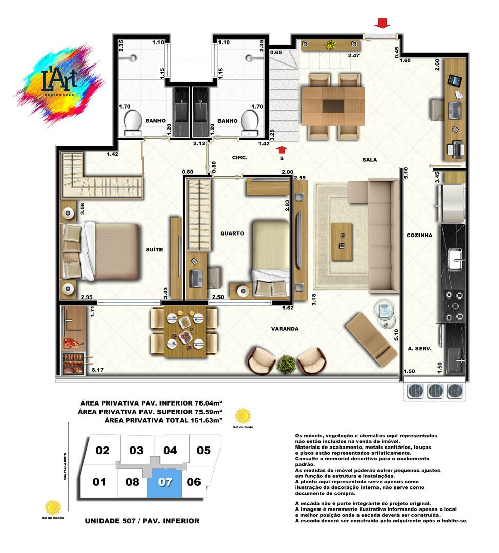 Planta 21 - 2 dorm 151 63m - cobertura duplex - inferior