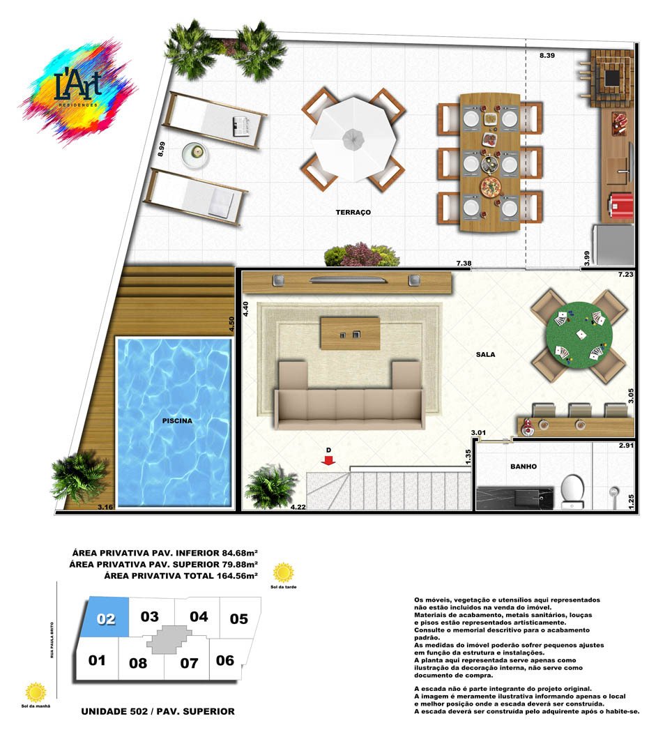 Planta 26 - 2 dorm 164 56m - cobertura duplex - superior