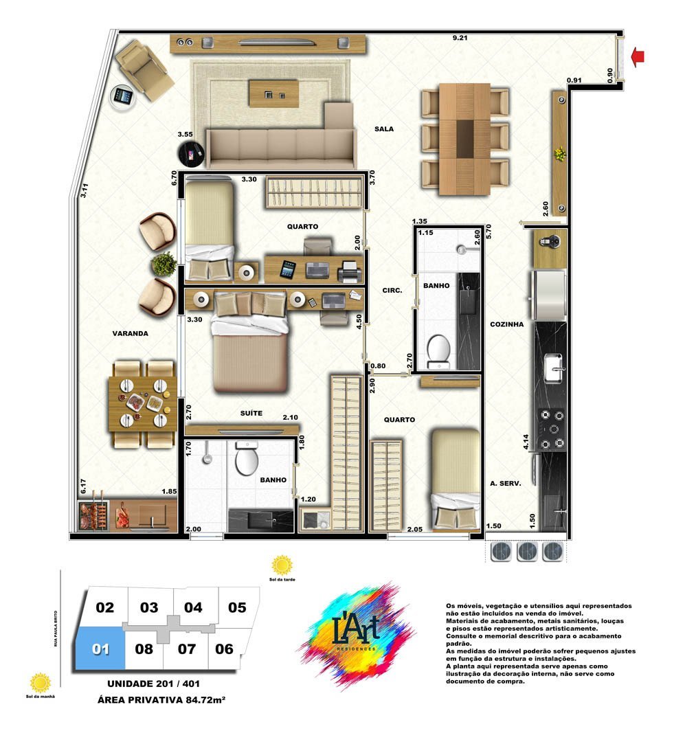 Planta 08 - 2 dorm 84 72m