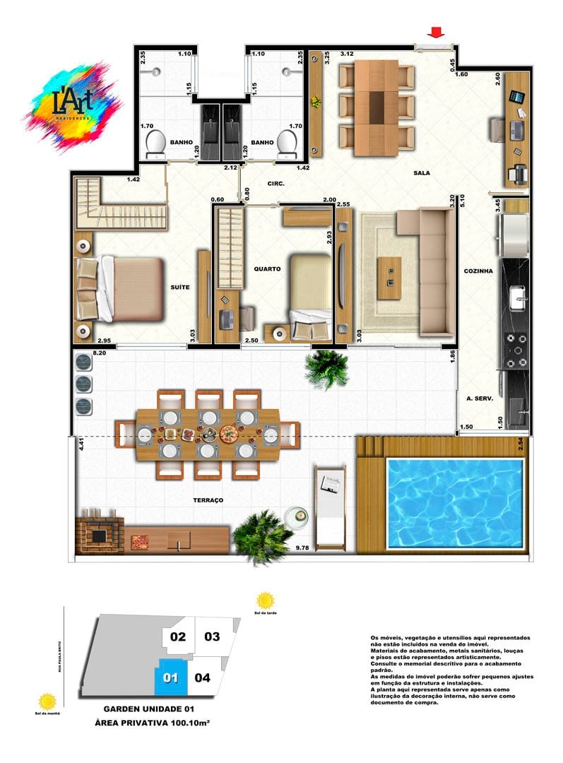 Planta 10 - 2 dorm 100 10m