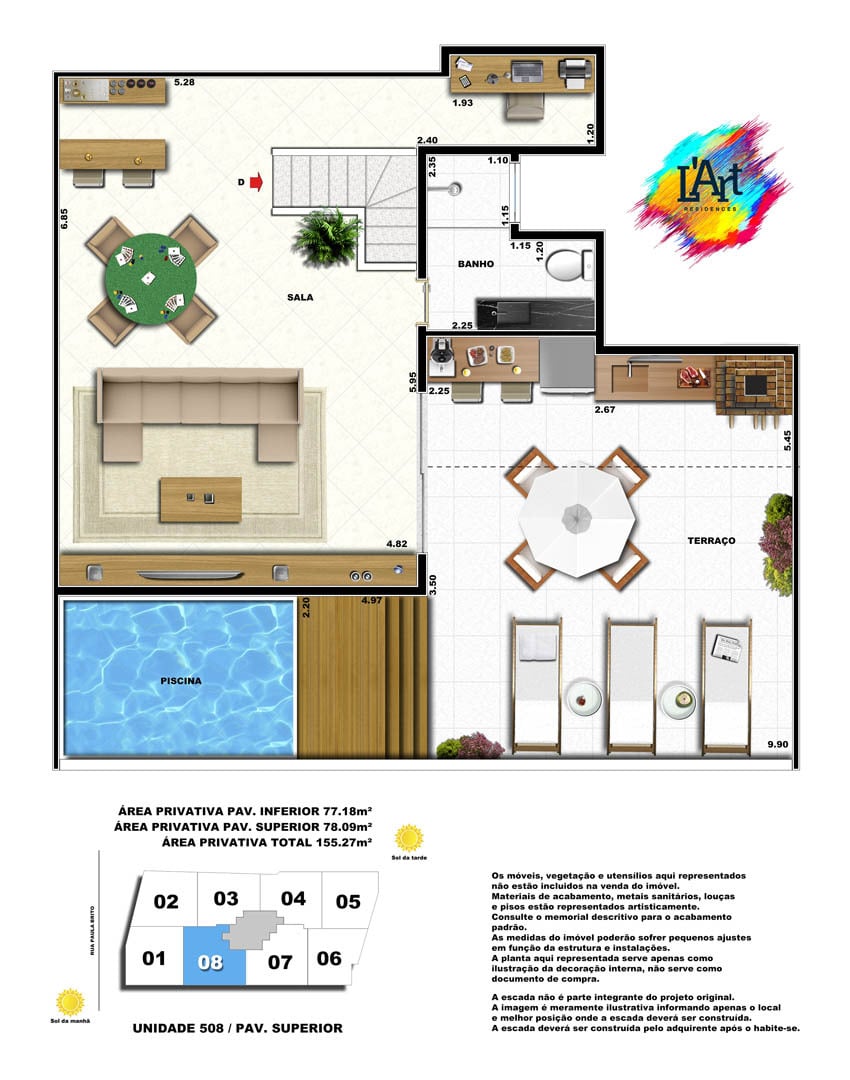 Planta 24 - 2 dorm 155 27m - cobertura duplex - superior