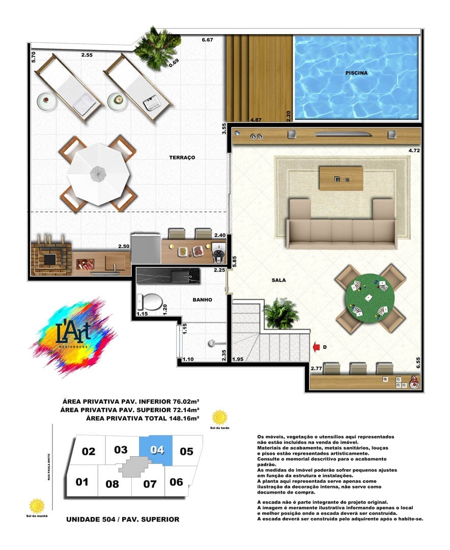 Planta 18 - 2 dorm 148 16m - cobertura duplex - superior