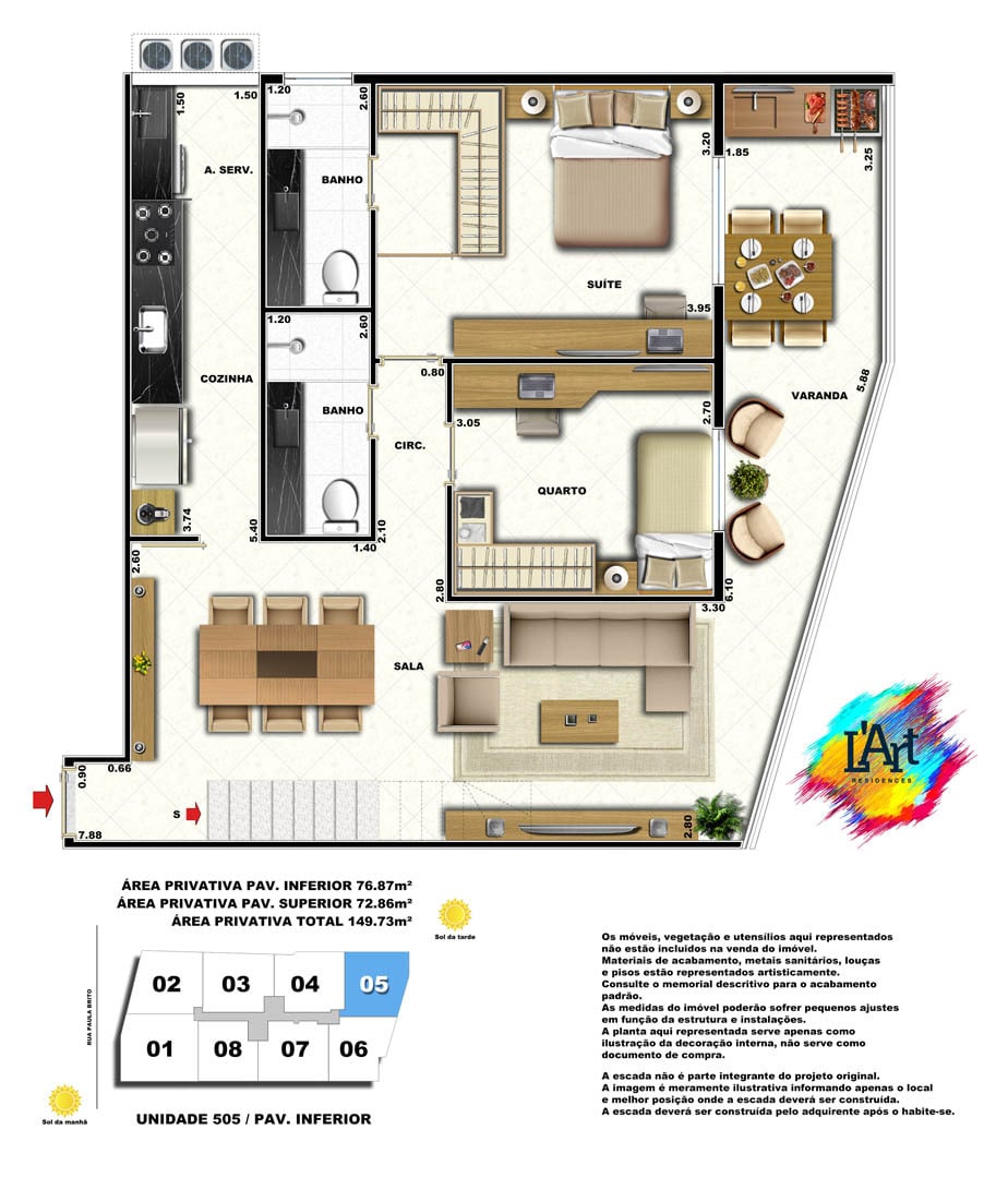 Planta 19 - 2 dorm 149 73m - cobertura duplex - inferior