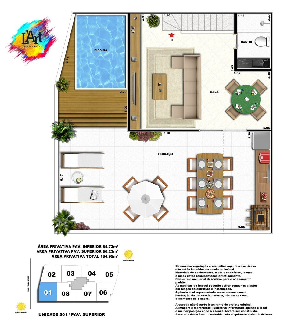 Planta 28 - 2 dorm 164 95m - cobertura duplex - superior