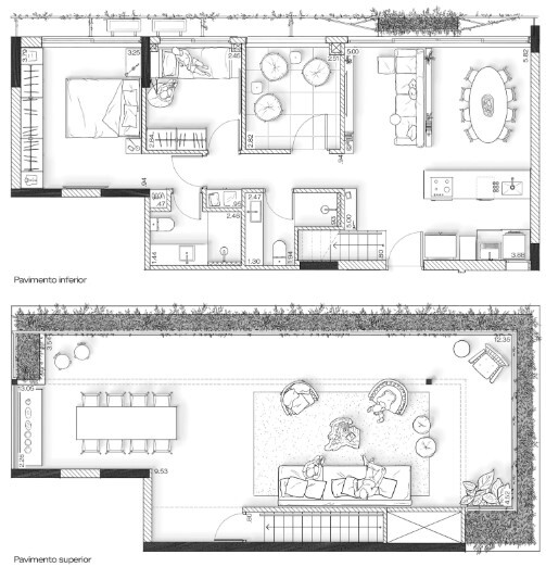 Planta 03 - 2 dorm 155m - cobertura duplex