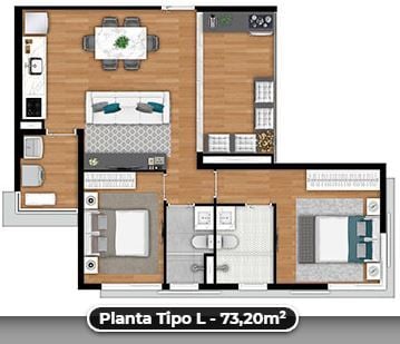 Planta 03 - 2 dorm 73 20m