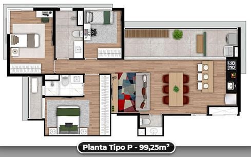 Planta 13 - 3 dorm 99 25m