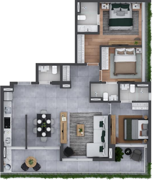 Planta 02 - 3 dorm 120m - juno