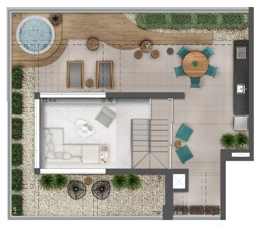 Planta 13 - 3 dorm 202m - duplex superior