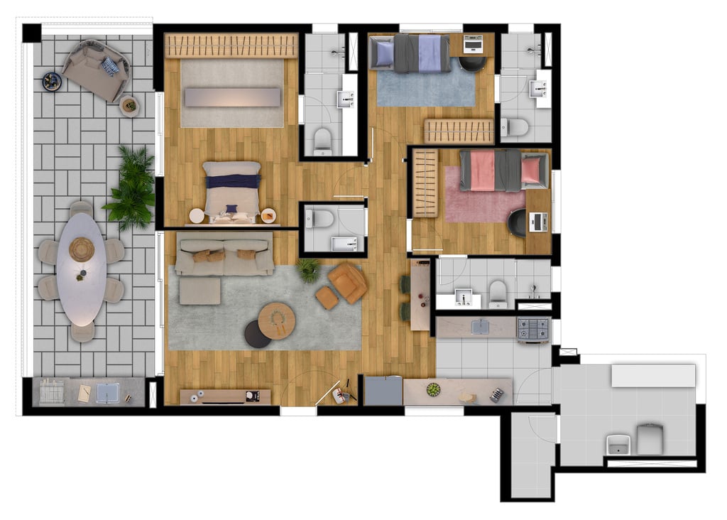 Planta 03 - 3 dorm 130 06m