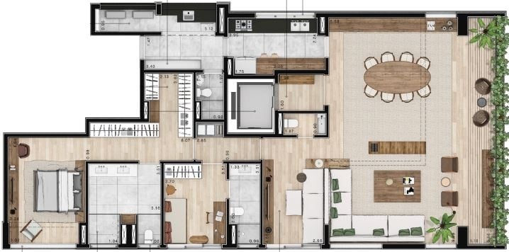 Planta 05 - 2 dorm 196m - opo 1