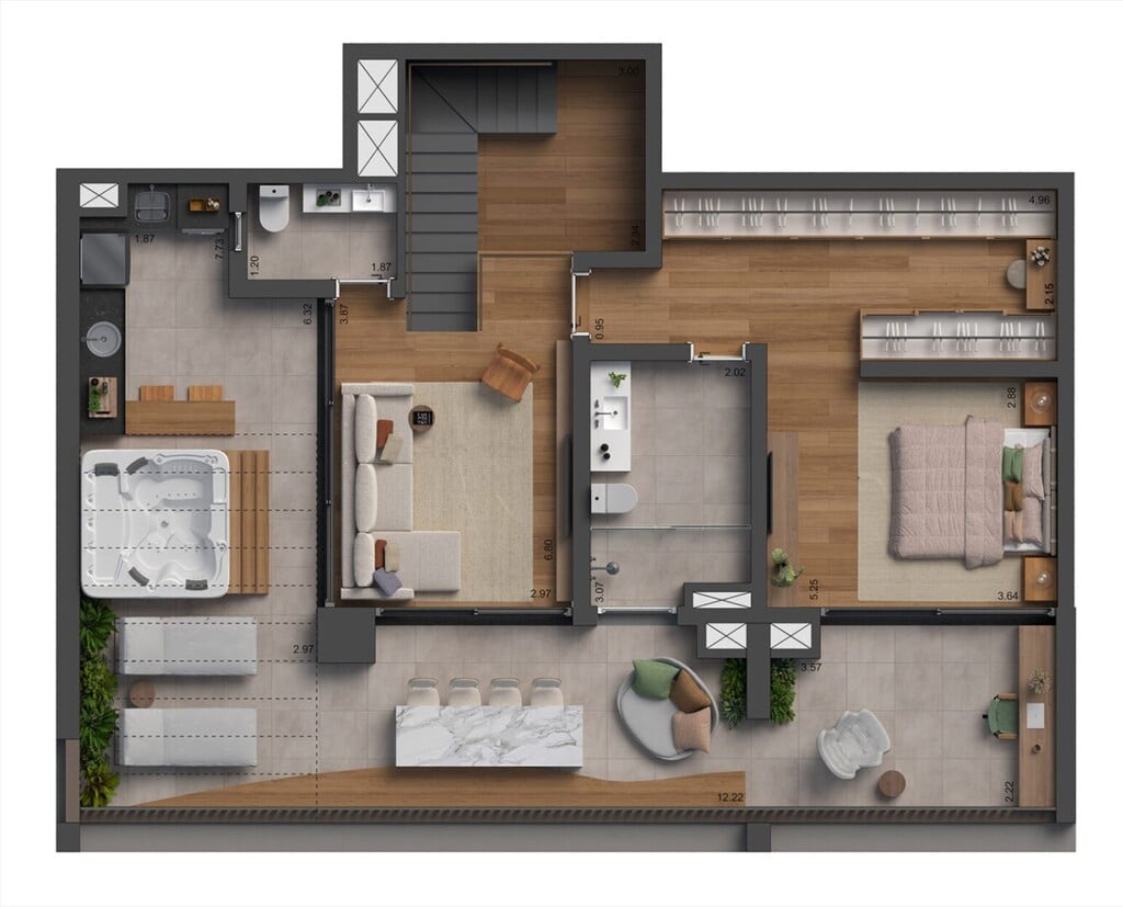 Planta 13 - 3 dorm 201m - cobertura duplex - superior