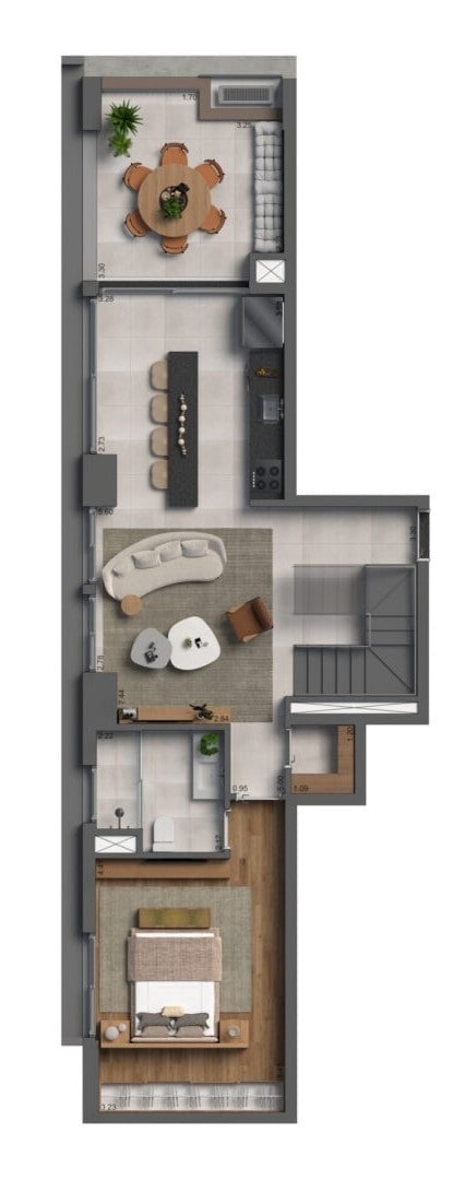 Planta 11 - 3 dorm 159m - cobertura duplex - superior