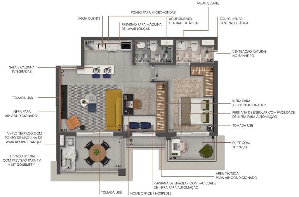 Planta 02 - 1 dorm 68m - opo