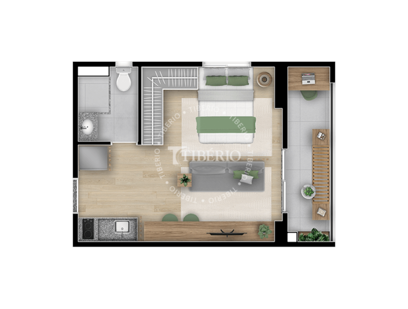 Planta 11 - 1 dorm 30,57m - studio