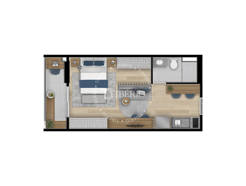 Planta 13 - 1 dorm 32,18m - studio