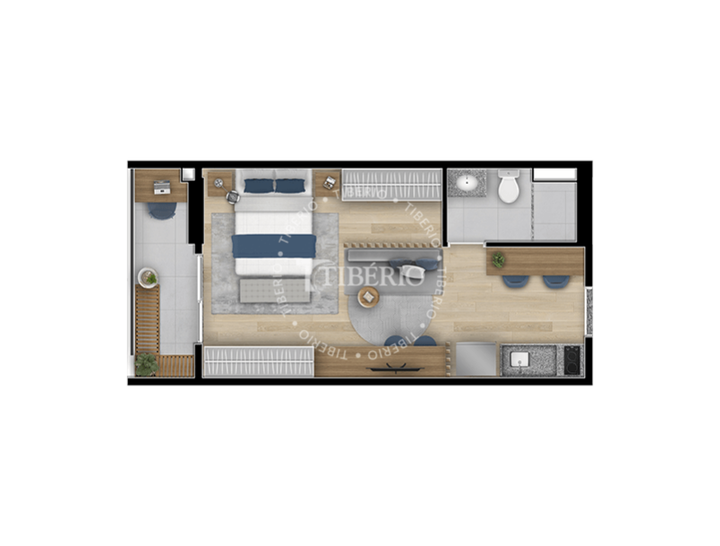 Planta 13 - 1 dorm 32,18m - studio