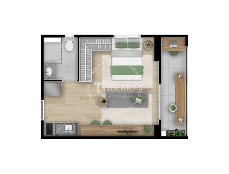 Planta 11 - 1 dorm 30,57m - studio