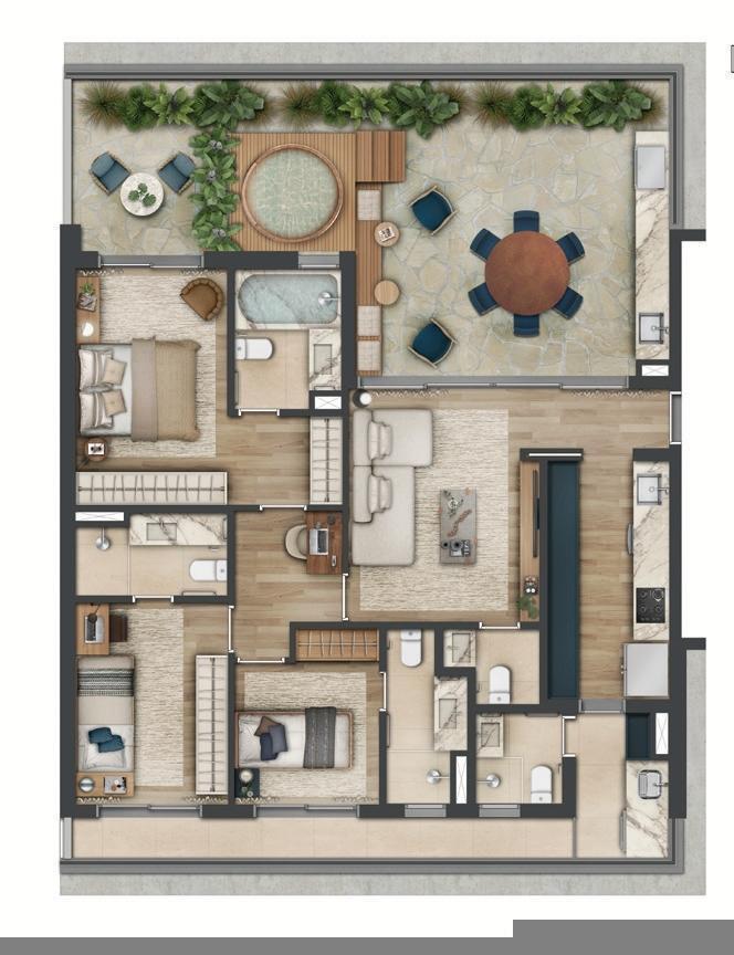 Planta 06 - 3 dorm 141m - garden