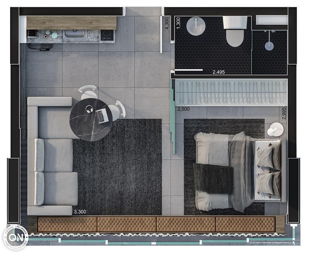 Planta 07 - 29m - studio - opo