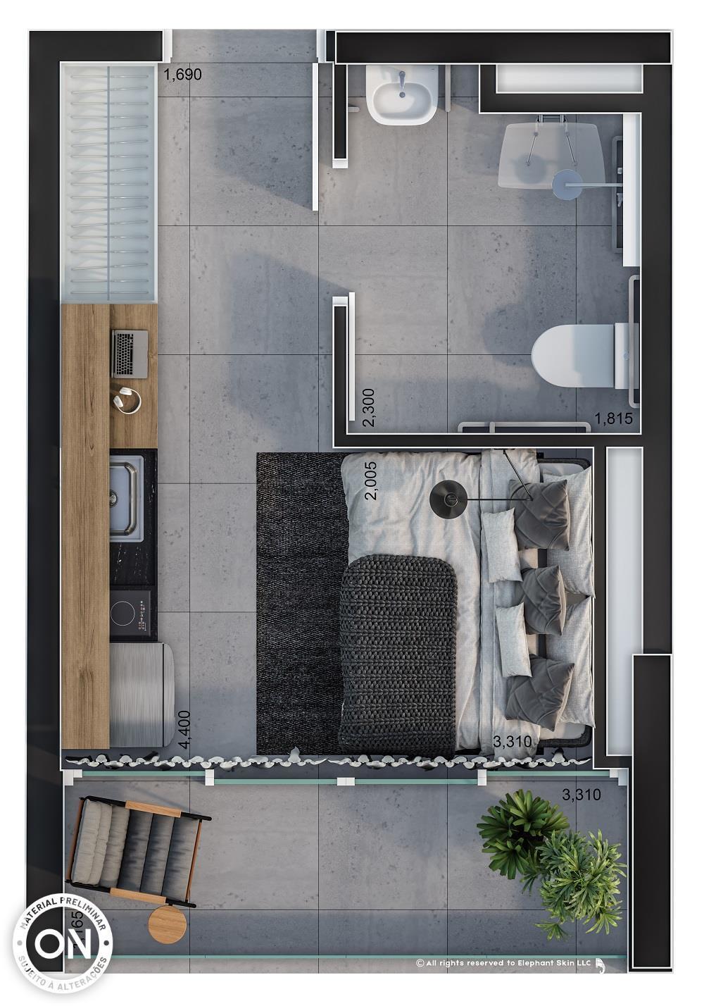 Planta 04 - 22m - studio