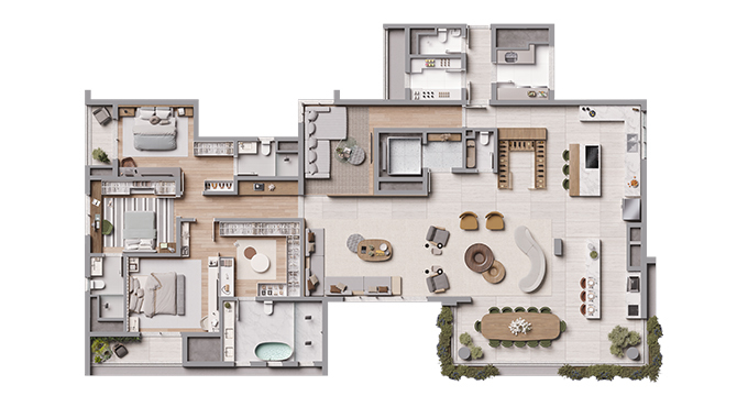 Planta 06 - 3 dorm 277m - opo