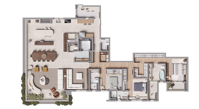 Planta 04 - 3 dorm 243m - opo