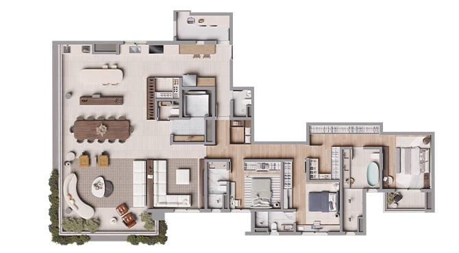 Planta 04 - 3 dorm 243m - opo