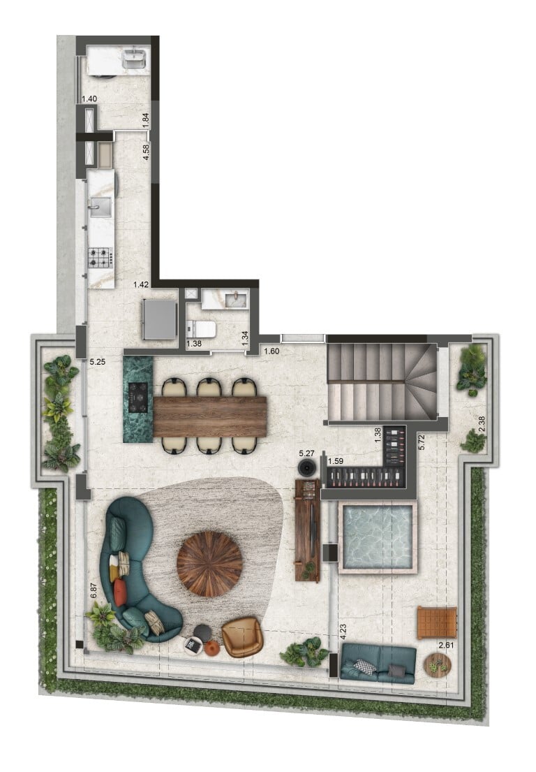 Planta 15 - 3 dorm 182,34m - duplex - superior