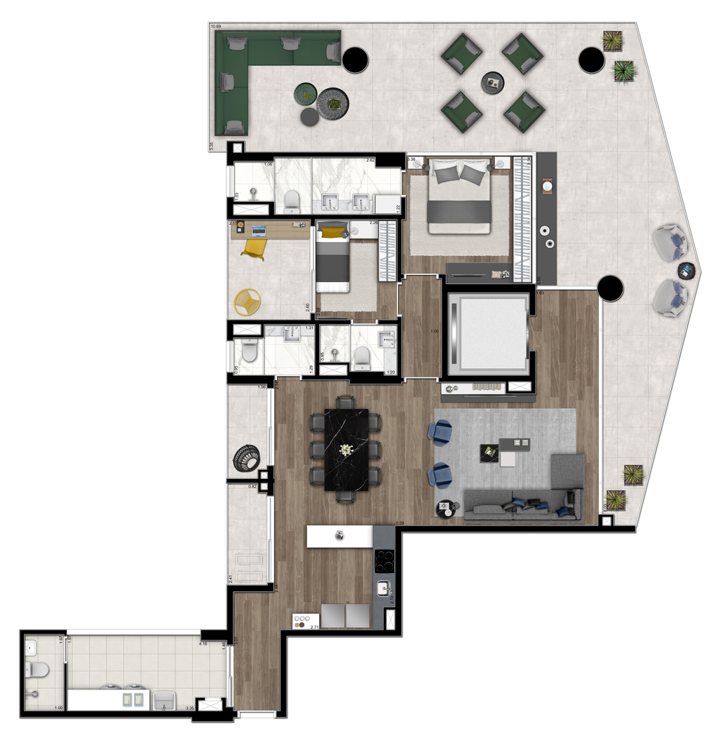 Planta 25 - 3 dorm 176m - opo