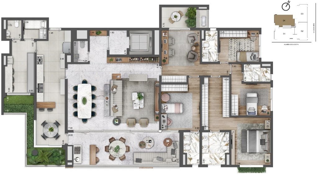 Planta 02 - 4 dorm 272m