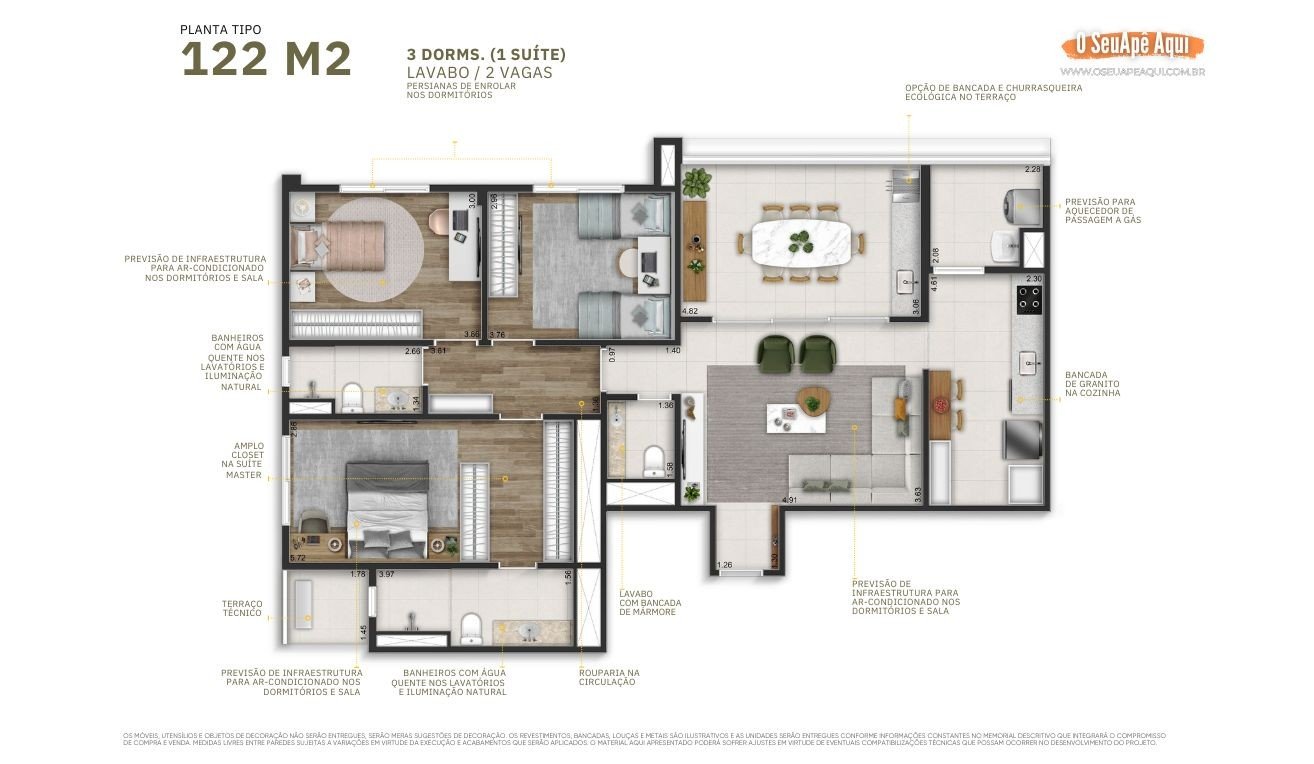 Planta Tipo de 122m