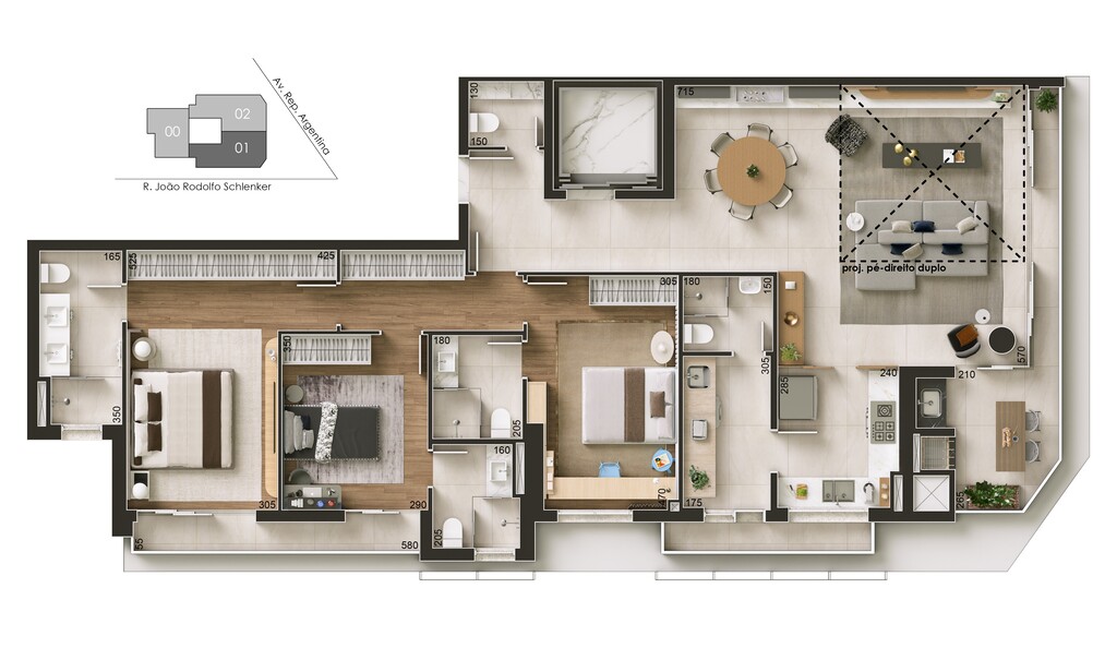 Planta 08 - 3 dorm 159m - opo