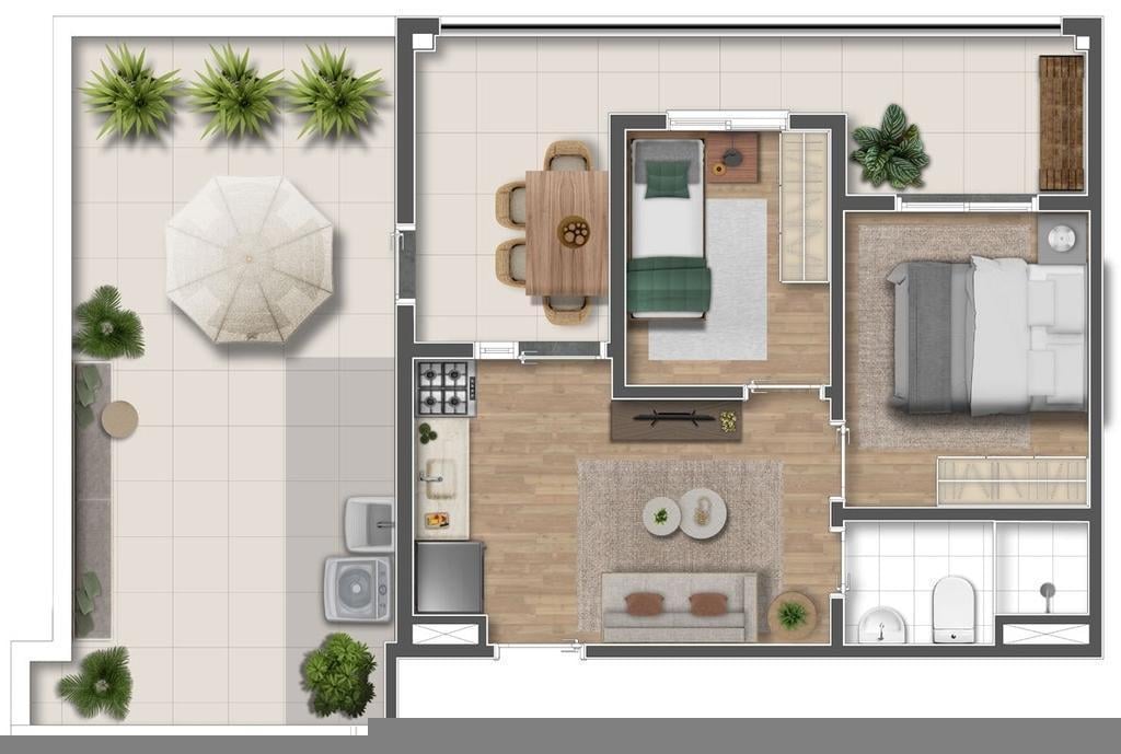 Planta 06 - 2 dorm 67,04m - penthouse