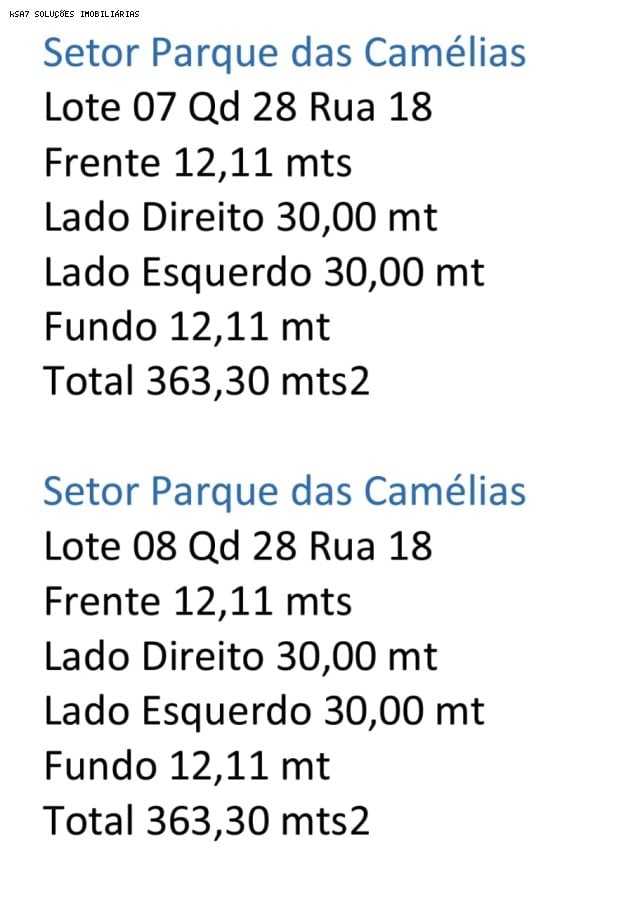 Terreno para Venda em Goianira, Parque das Camlias
