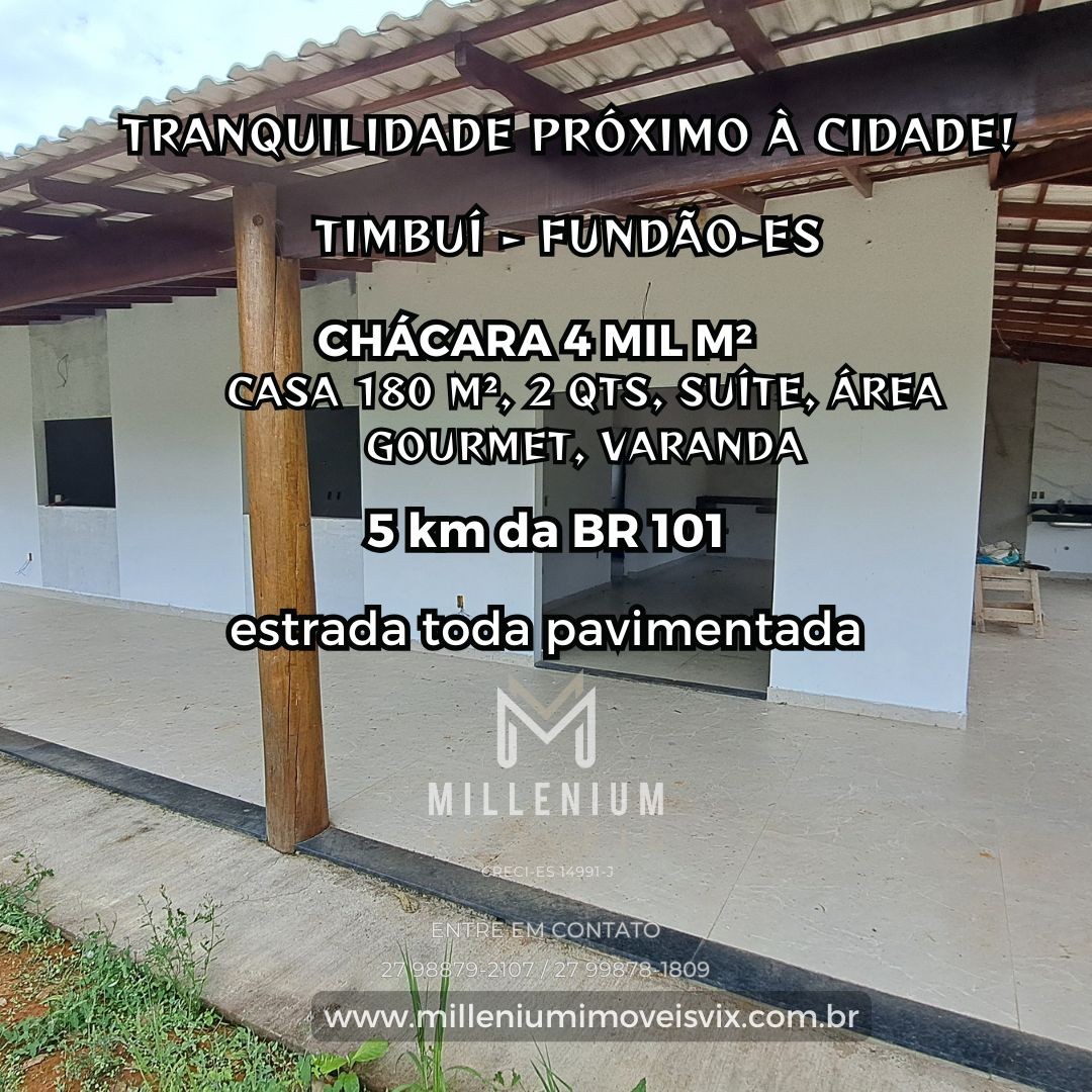 Sítio / Chácara para Venda - Fundão, TIMBUÍ, 3 dormitórios, 2 banheiros, 2 vagas