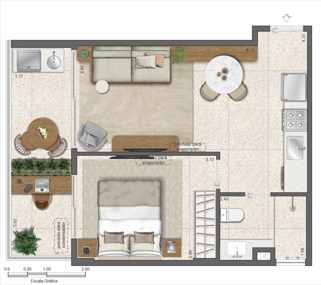 Planta 07 - 1 dorm 47,02m