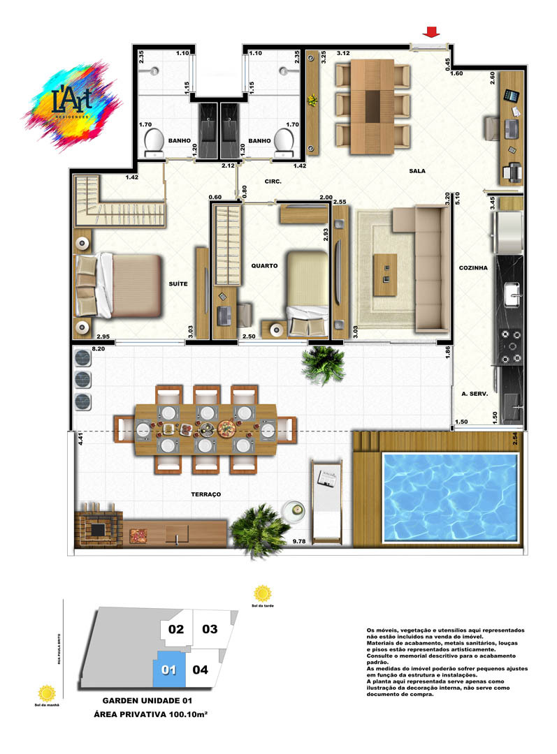 Planta 10 - 2 dorm 100 10m