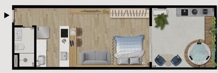 Planta 07 - 1 dorm 47 56m