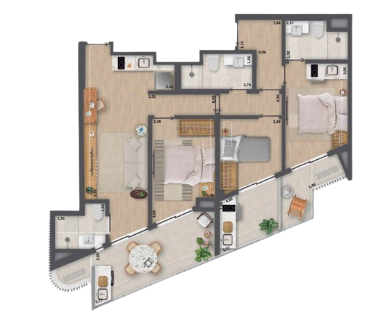 Planta 08 - 3 dorm 92,11m - opo