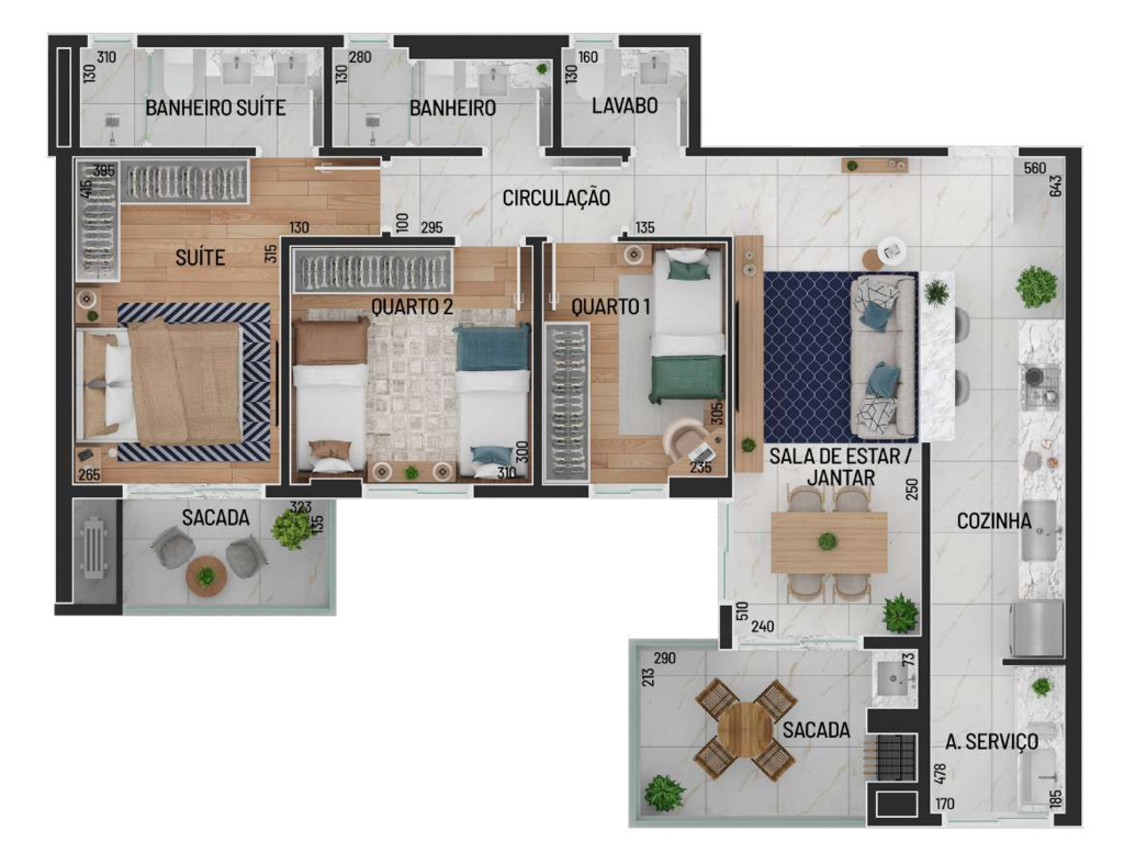 Planta 03 - 3 dorm 98 45m