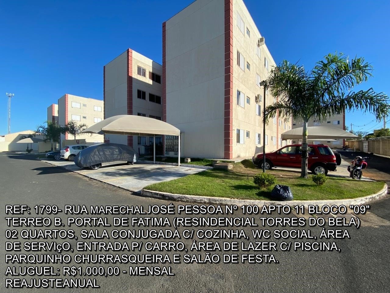 Apartamento para Locação, em Araguari, bairro PORTAL DE FATIMA, 2 dormitórios, 1 banheiro, 1 vaga