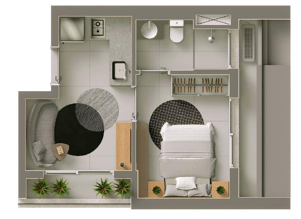 Planta 04 - 1 dorm 31m²